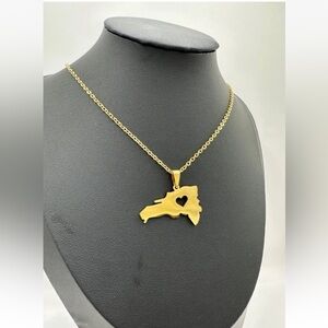 Dominican Republic Map Necklace / stainless steel / Acero inoxidable